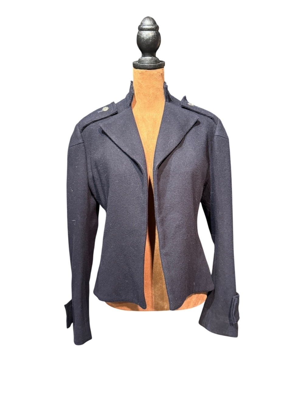 Yohji Yamamoto Black Wool Nylon Blend Military Style Jacket